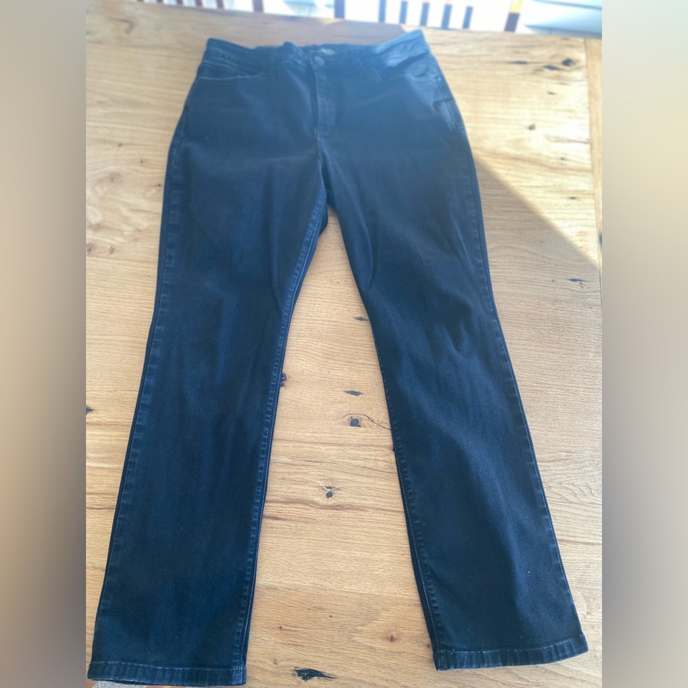 Lee Straight Leg‎ Mid rise Jeans Black Women’s 14 Short Preloved